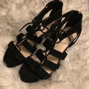 Nine West Tie-Up Wedged Sandals